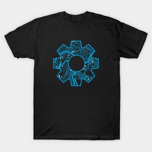 Blue Techie Circuit Board Gear T-Shirt